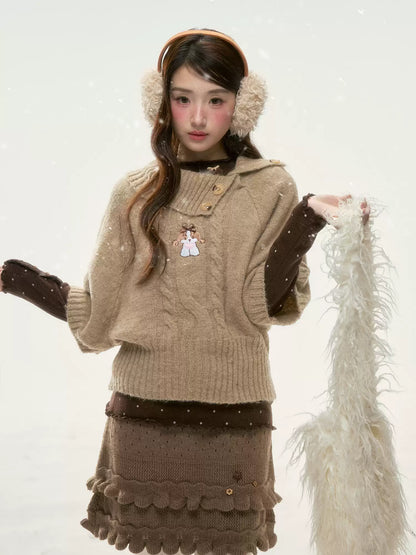 BIBIBENCY - Light Brown Knit Skirt