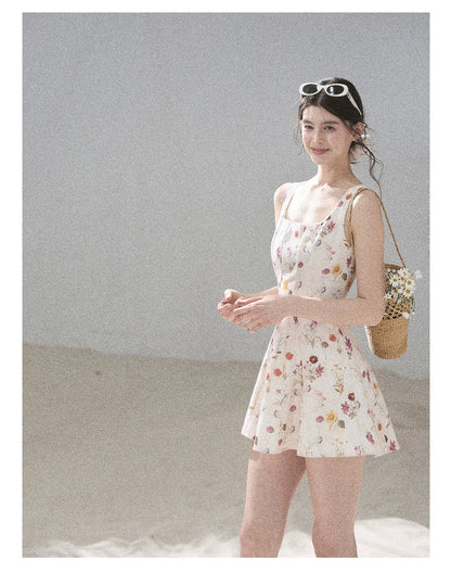 "Chamomile Summer" Dutch Cheese Floral Lace Pinafore Mini Dress 46345