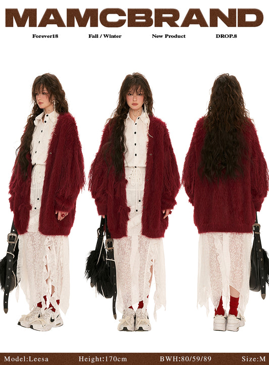 MAMC - Ancora Red Tassel Sleeves Cardigan