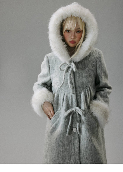 LOST FOREST - Gray 60% Wool Doll-Inspired Cape Coat