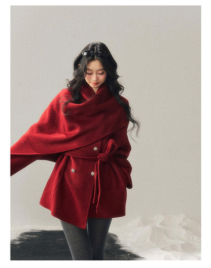 少也眼 "Winter Balsée" Hepburn-Inspired Lambswool Wool Coat