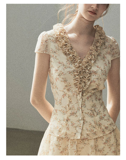 "Daisies in Your Arms" Soft Goose Yellow Chiffon Set