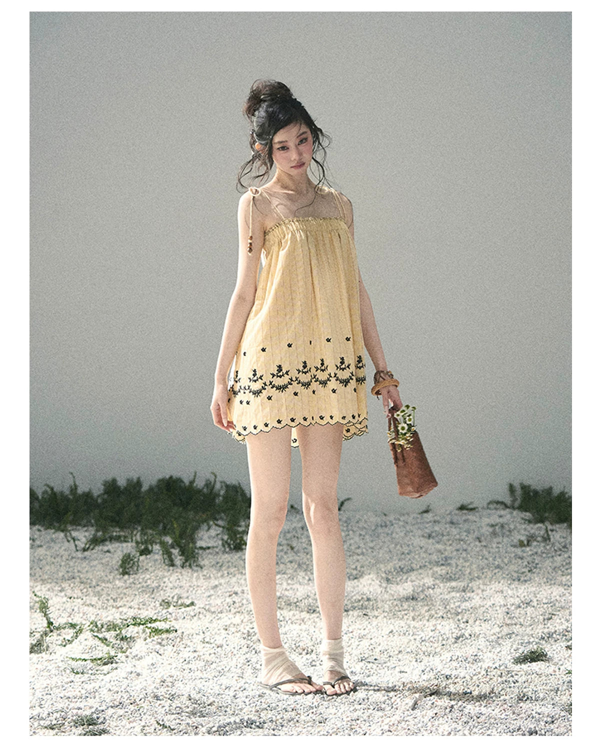 “Ripples Along the Hem” Butter Yellow Reversible Babydoll Dress