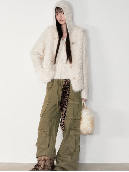 Soote Season - Korean Cloud Mist White Curly Faux-Fur Vest