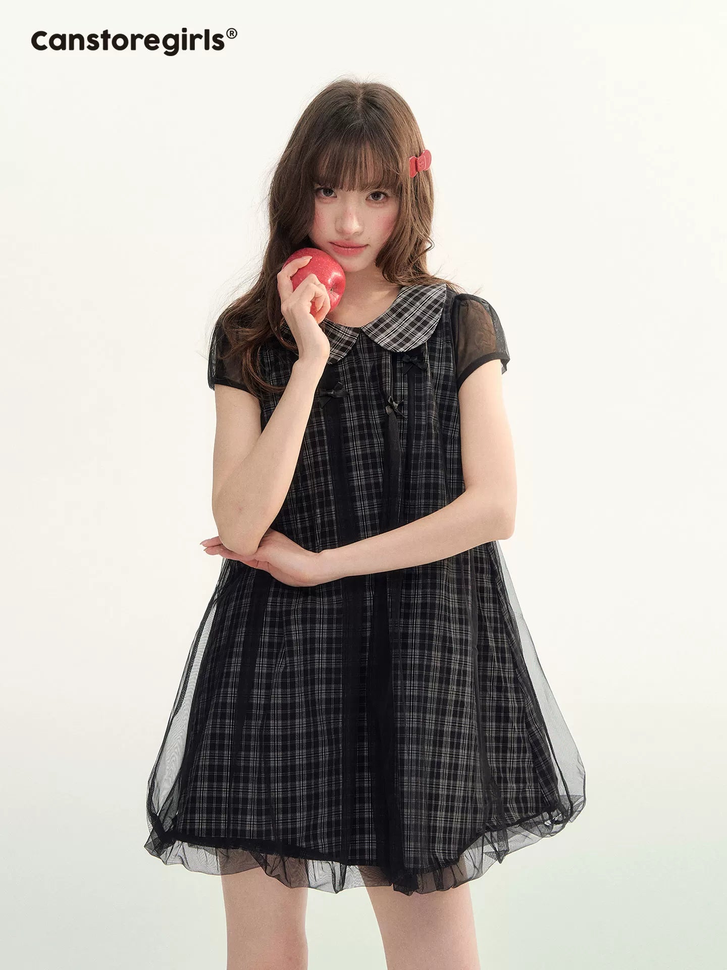 "Soft Check Reverie" Plaid Top, Skirt & Shorts Set LL2026014