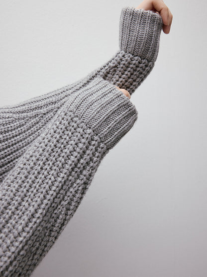 FUSSED Noise Irregular Knit Patchwork V-Neck Sweater Dress FOF-25SS023