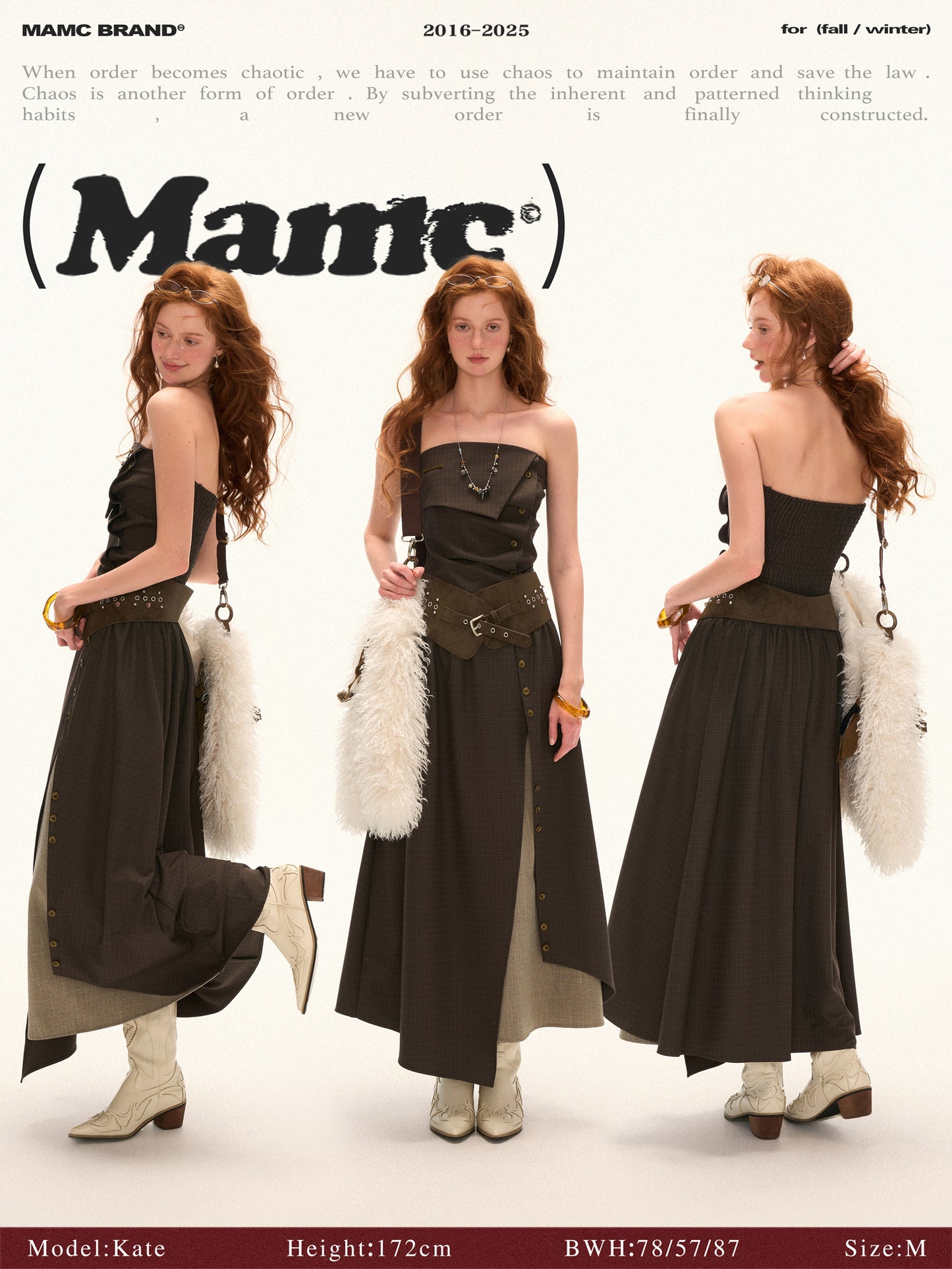 MAMC - Dark Academia Layered Strapless Midi Dress