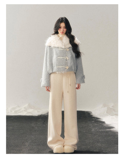 少也眼 "I Drown in Blue" Padded Winter Coat - Glacier Blue