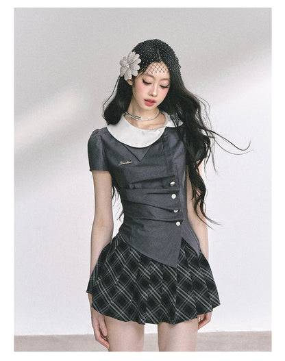 少也眼 “Seoul High Schooler” Two-Piece Set