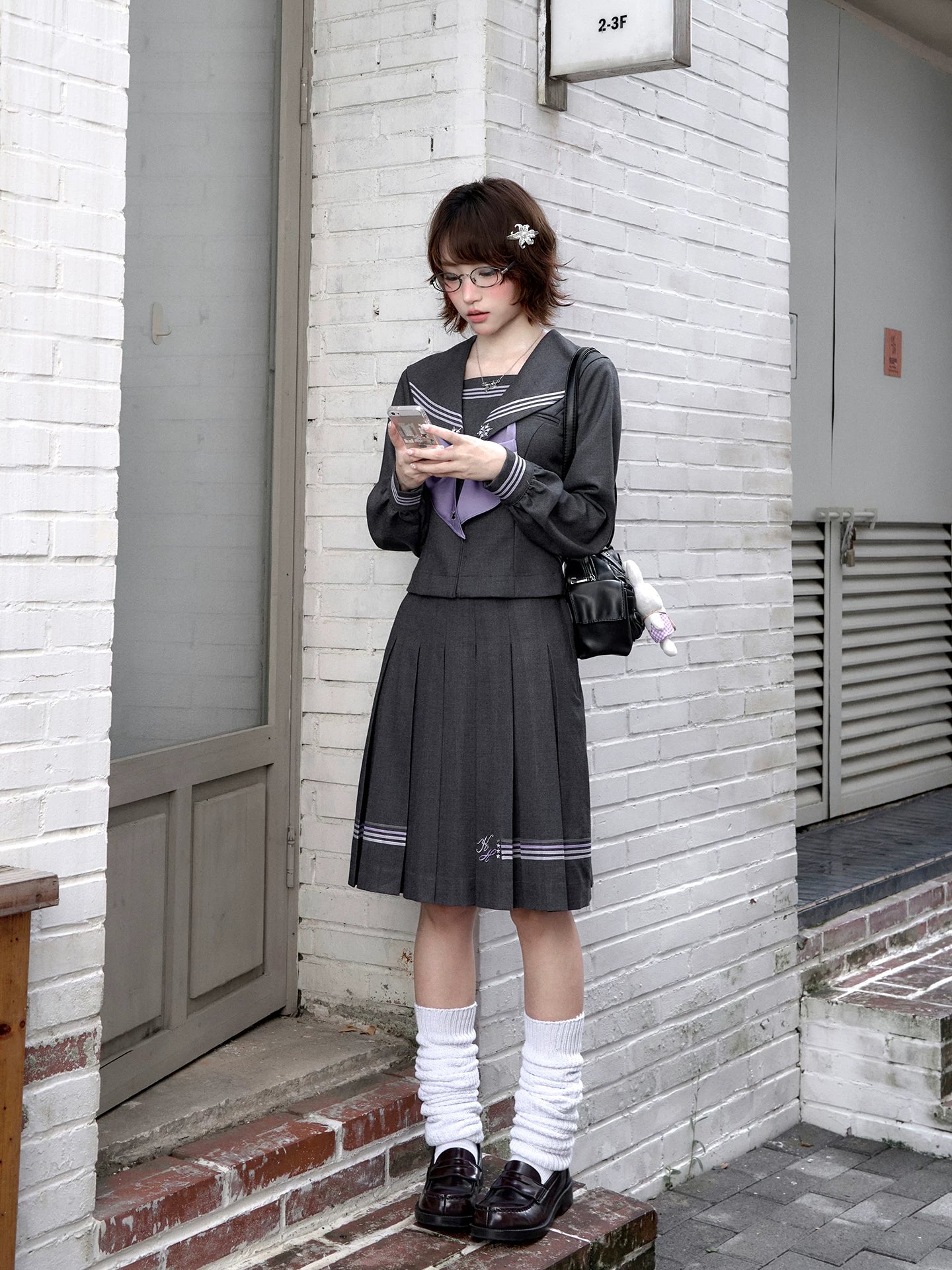 "Whispering Snow Lily" Sailor Uniform Collection (Top/ Skirt/ Ribbon Tie)