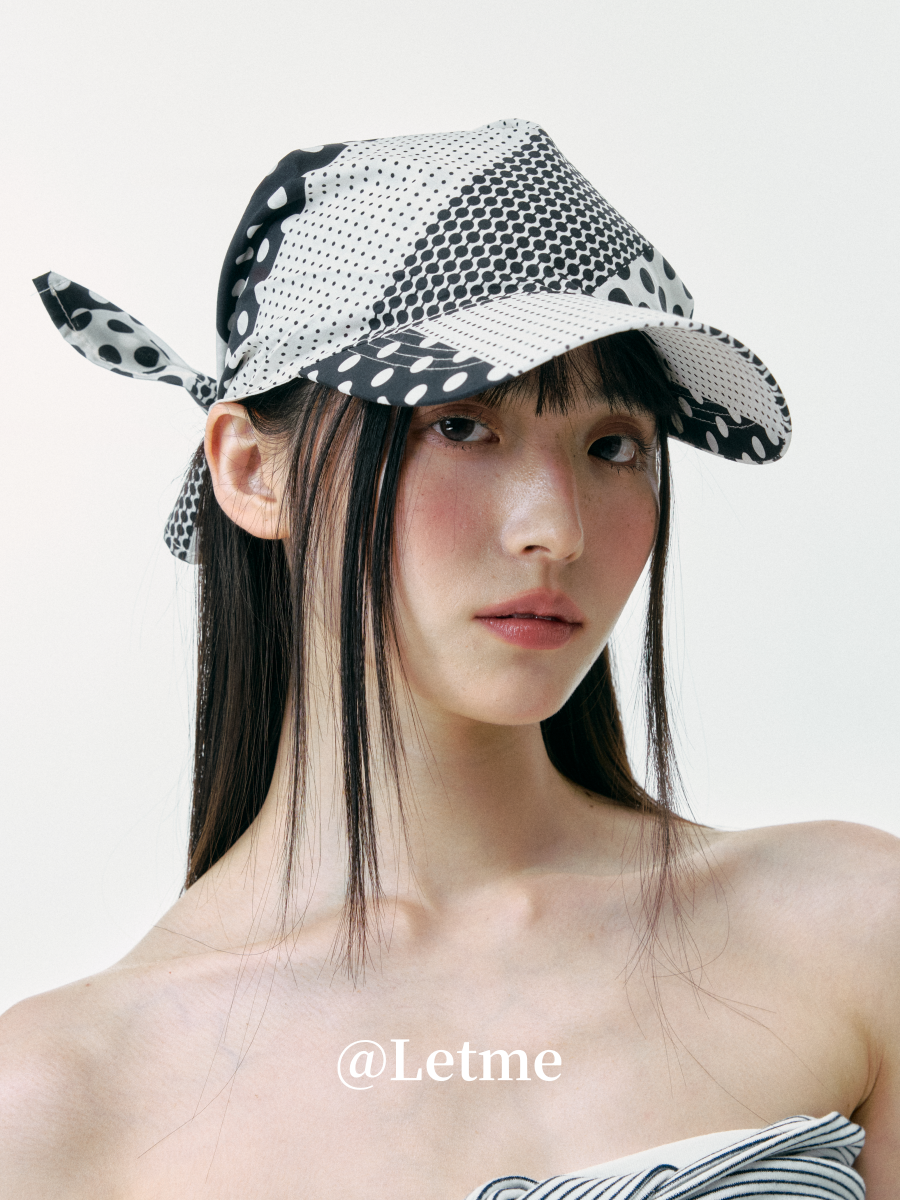 Polka Dot Color-Block Headscarf Cap – Korean Style Baseball Hat