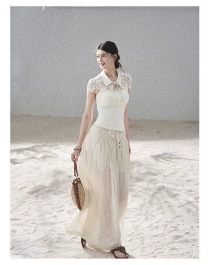"Moonlit Rose Sonata" Cream Ivory Cami Top & Cape Set