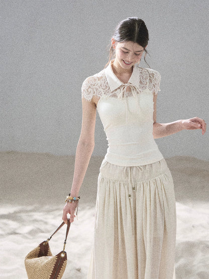 "Moonlit Rose Sonata" Cream Ivory Cami Top & Cape Set