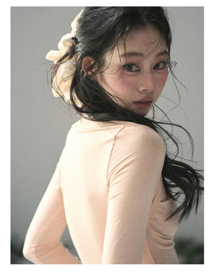 “Soft Evening Breeze” Coral Pink Layered Halter Top