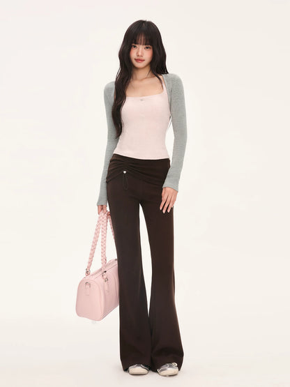 "Rosy Layer" Blush Pink Glitter Knit Cami & Shrug Set