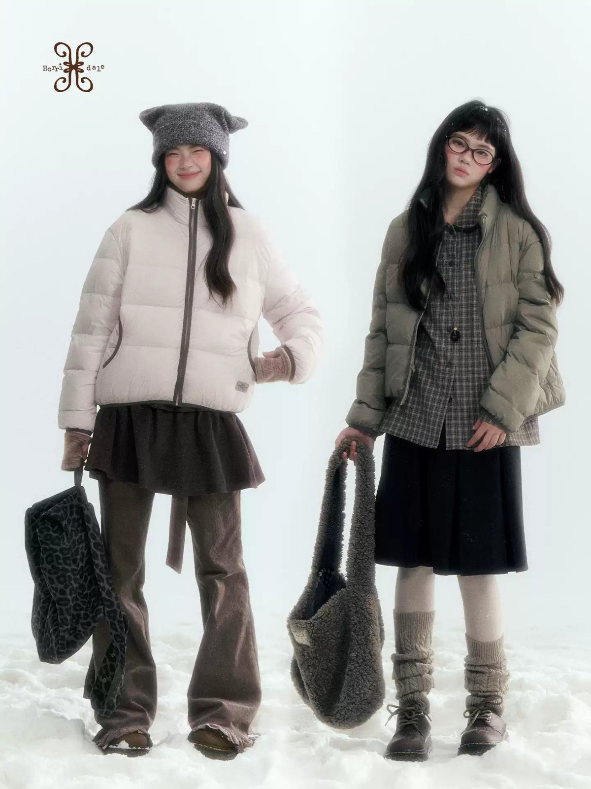 Horridale - Withered Grass Green Lightweight Cropped Down Jacket