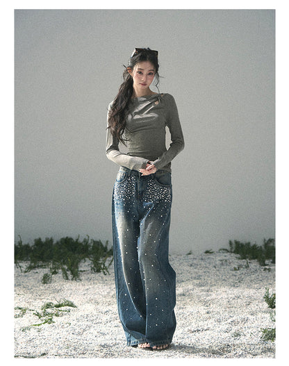 “Silent Verse” Ash Gray Asymmetrical Twist Top