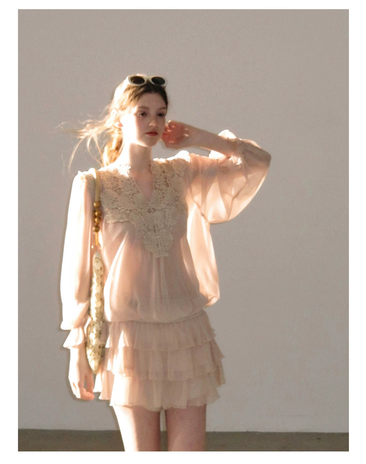 "Flowers on the Breeze" Blush Pink Top & Mini Skirt Two-Piece Set