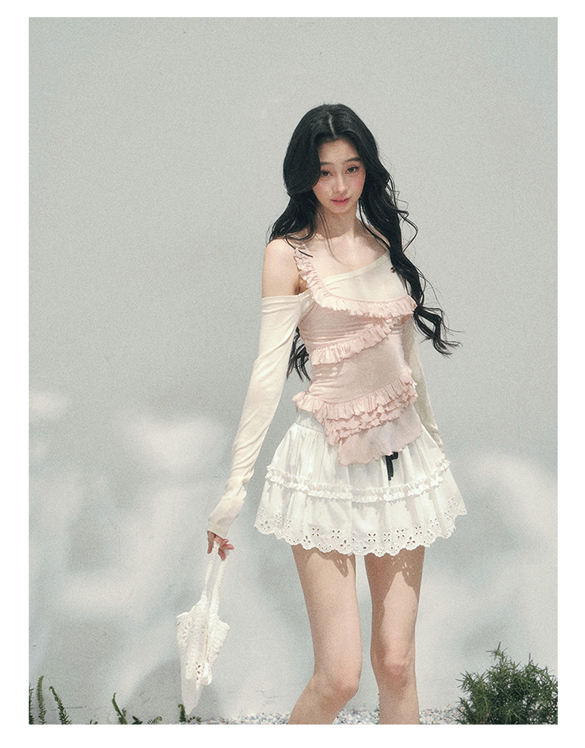 “Sugar Frosted Tenderness” Off-Shoulder Ruched Tee