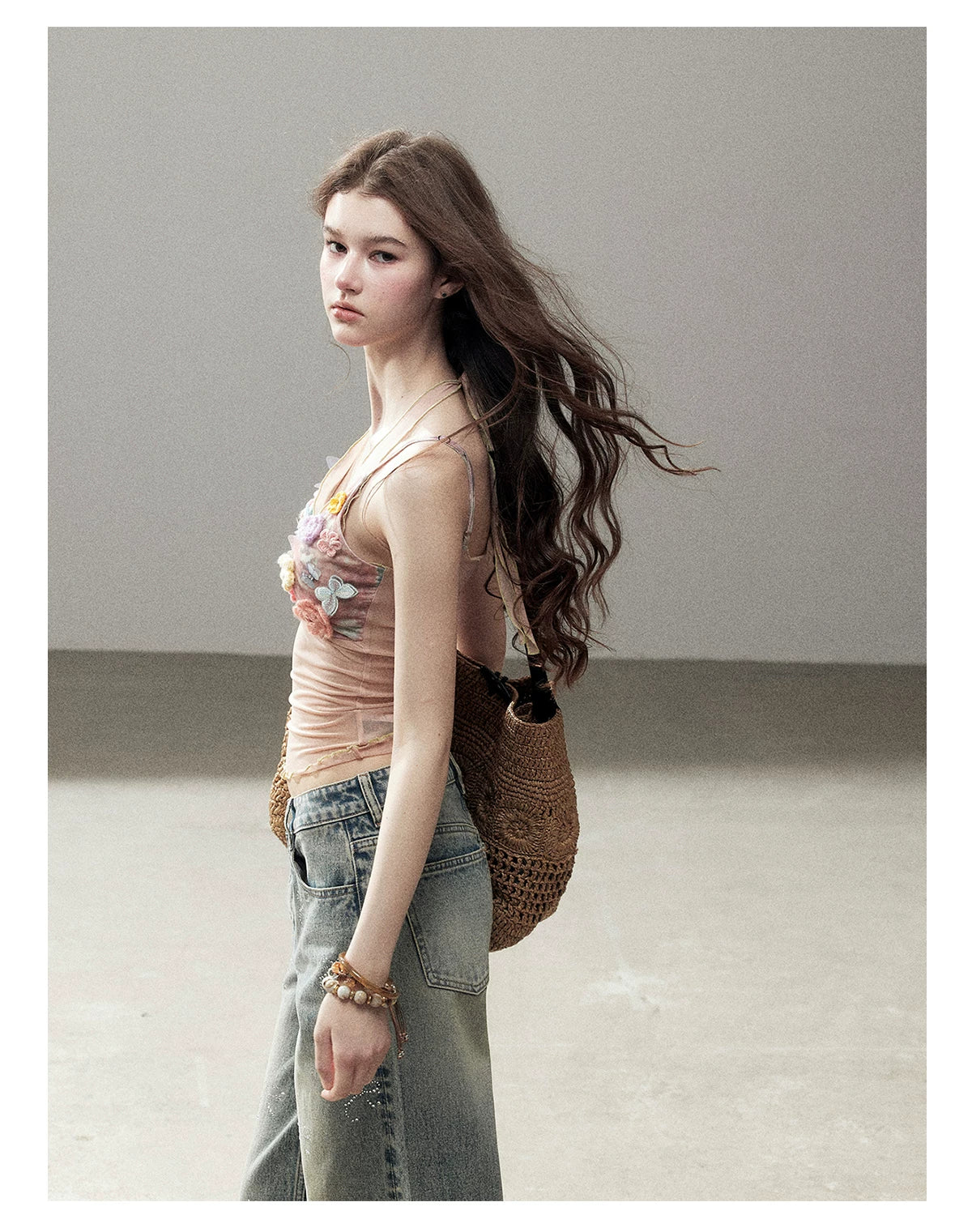 "Waiting for a Flower to Bloom" Lotus Pink Sheer Halter Crop Top