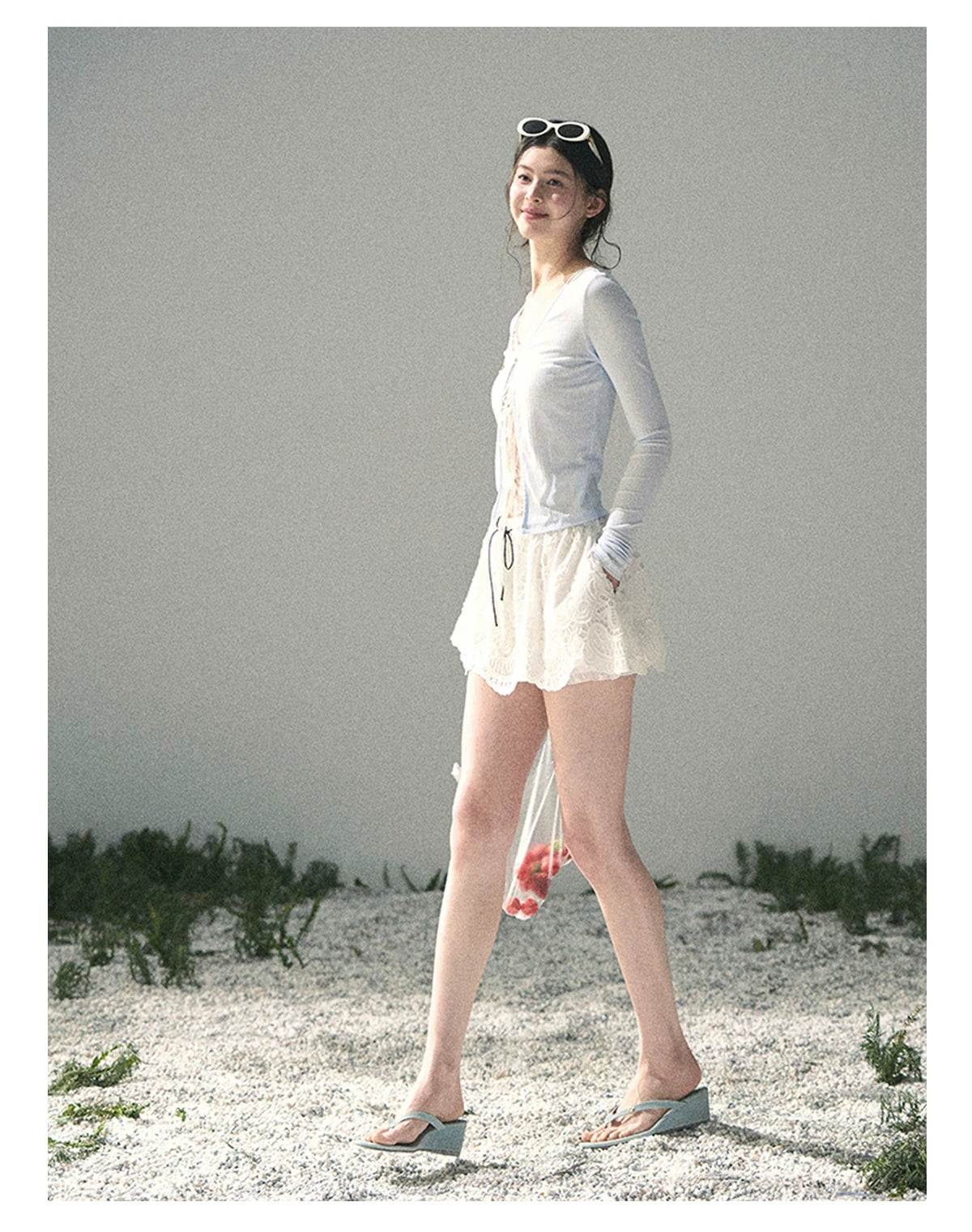 “Dreams Between Seams” Baby Blue Layered Lace Top