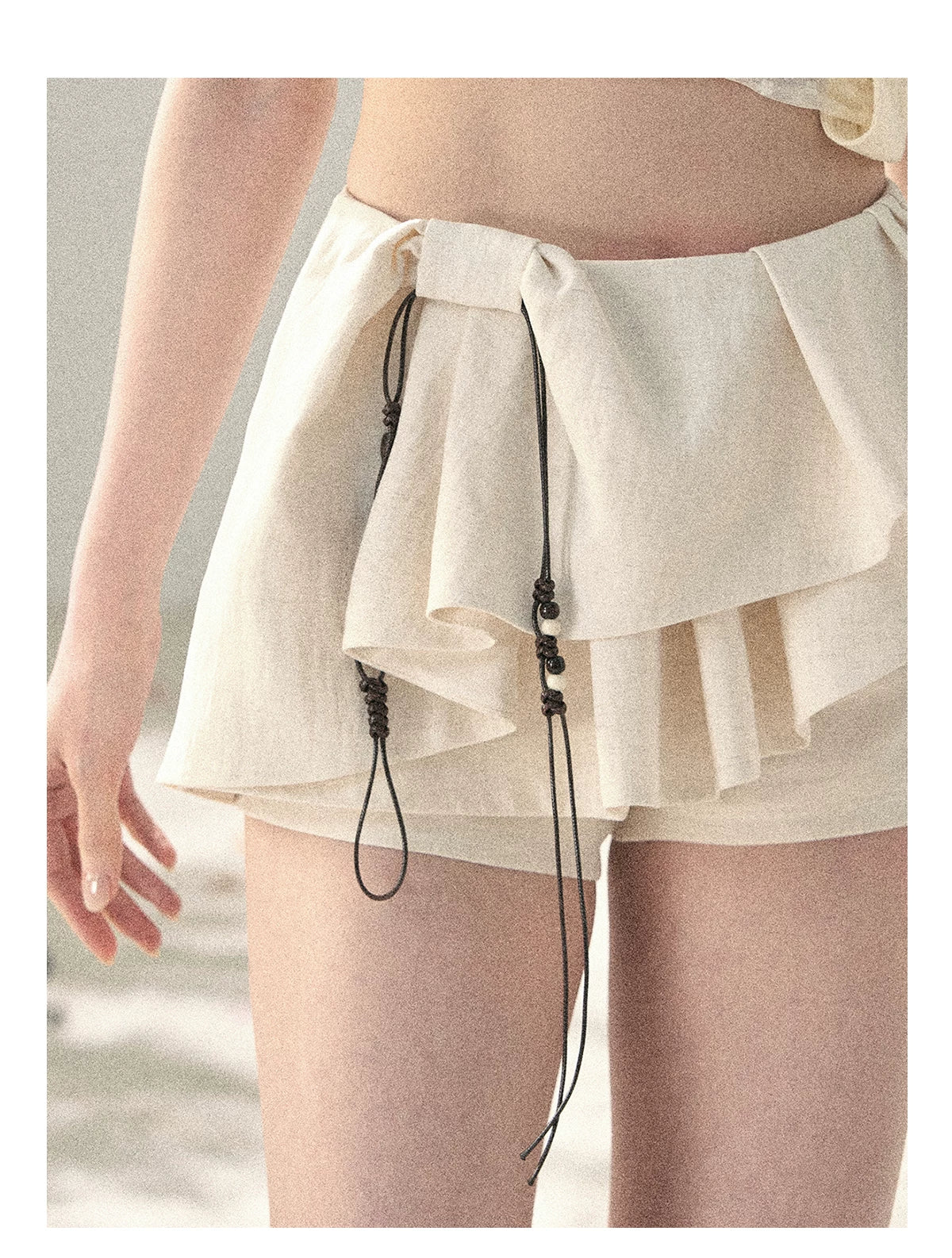 "Layered Petals in Motion" Dutch Cream Ruffle Skort 5324853