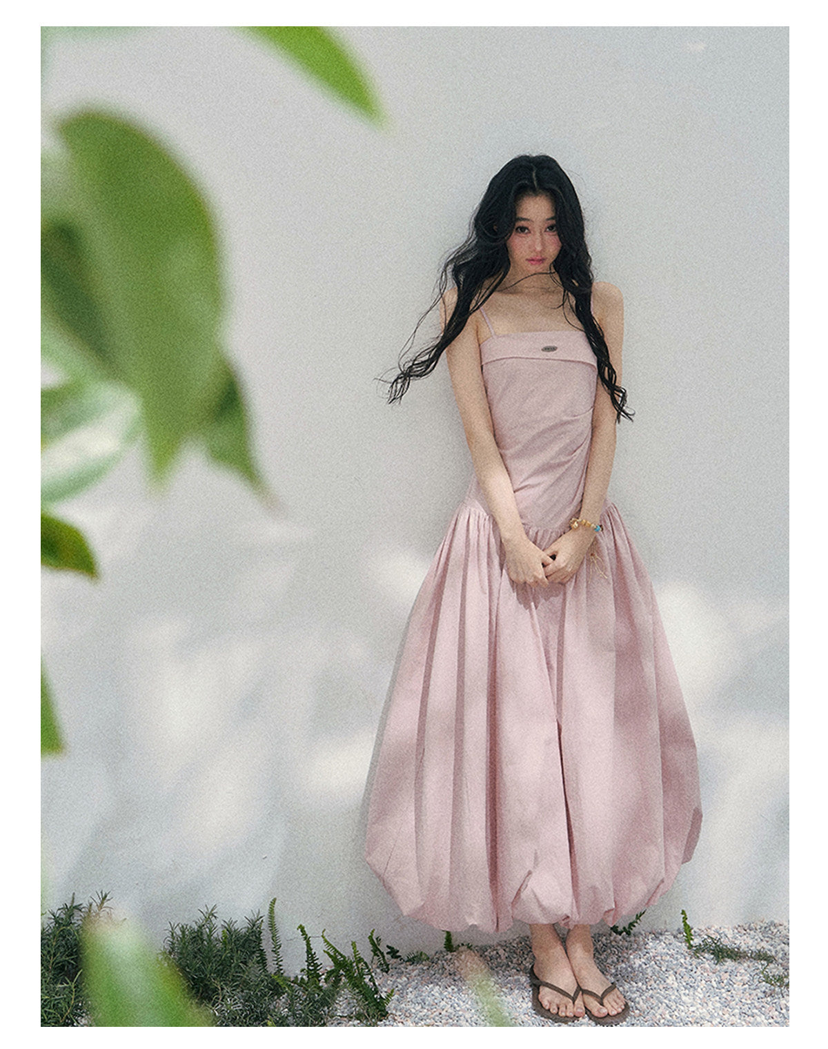 “She Passed Through Bloom Season” Lotus Mauve Bubble Maxi Dress