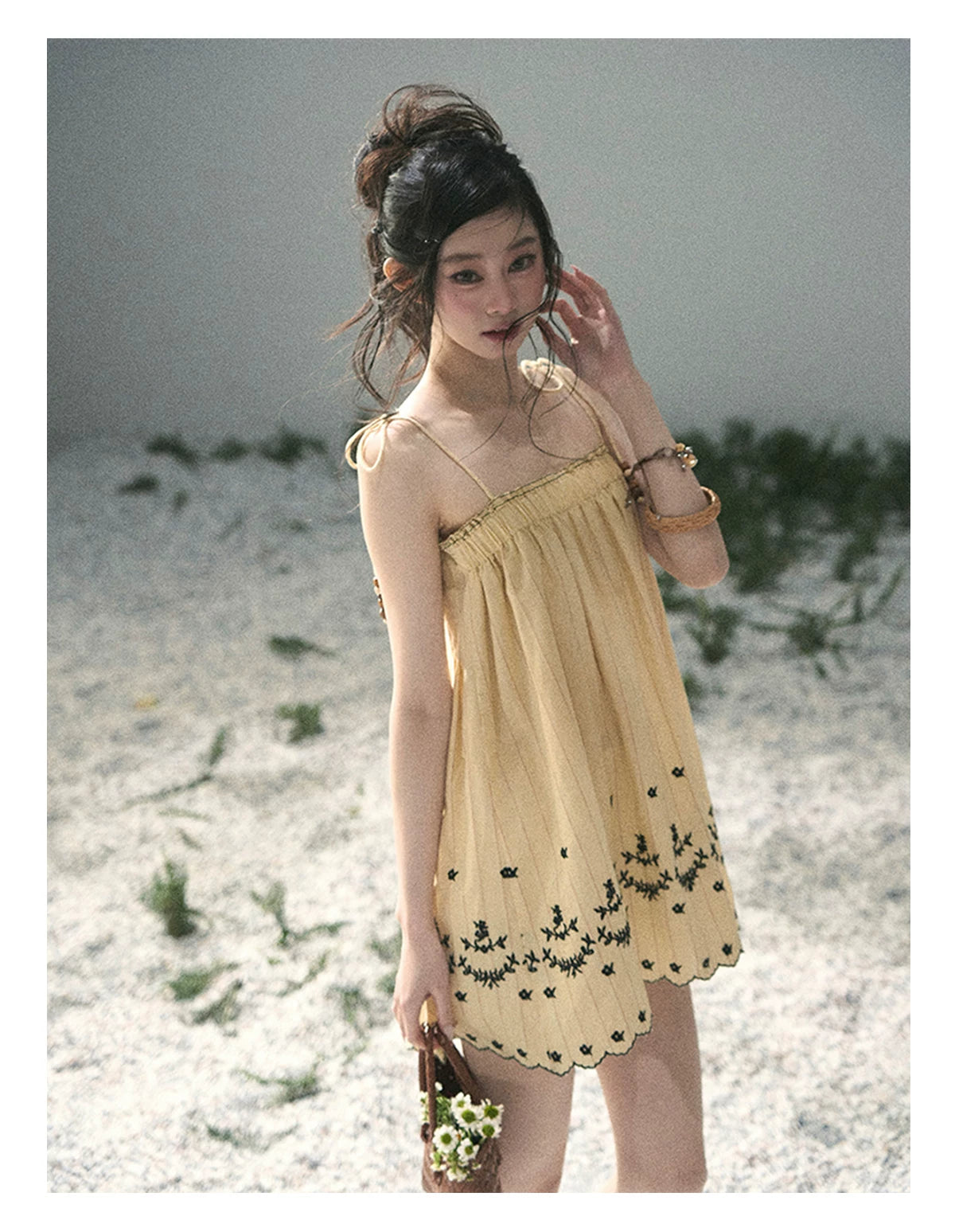 “Ripples Along the Hem” Butter Yellow Reversible Babydoll Dress