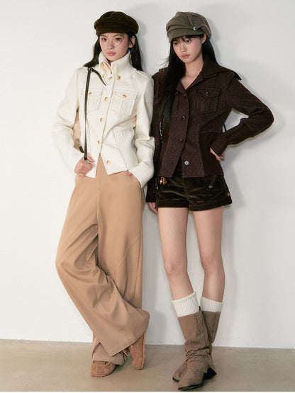 Soote Season - "Cloud & Roast" Two-Way High-Neck Cinched Wool Jacket