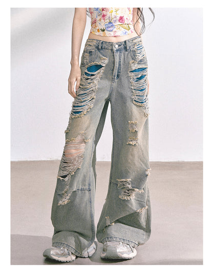 少也眼 “Everstreet" Ripped Straight-Leg Denim Pants 4763