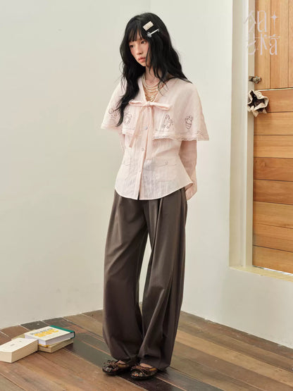 DAILY ARTIST - Coffee Brown Vintage Pleated Balloon Trousers
