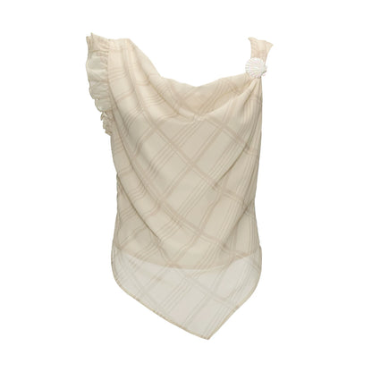 Asymmetrical Shell Button Draped Cami Top