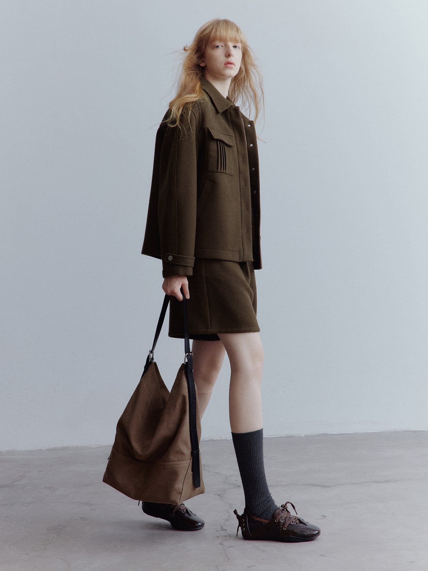 FUSSED Rebel Heiress Wool Blend Tailored Shorts – Chocolate Brown FOF-25AW196b