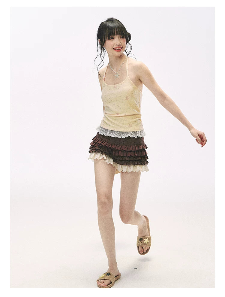 "Layer Cake" Chocolate Brown Lace Ruffle Bloomers