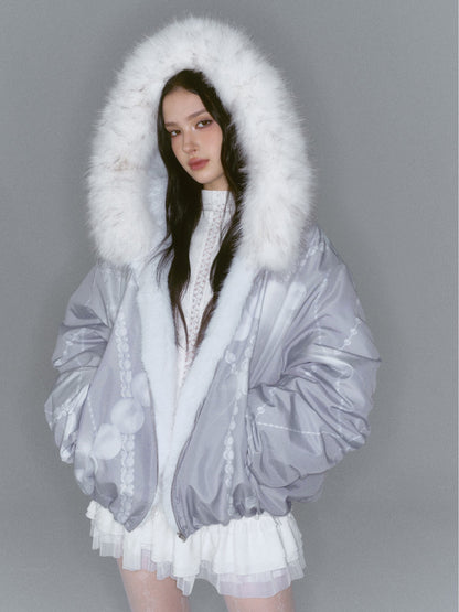 SALTHé盐茶 - Hokkaido Reversible Plush Hooded Jacket ST24D0918C