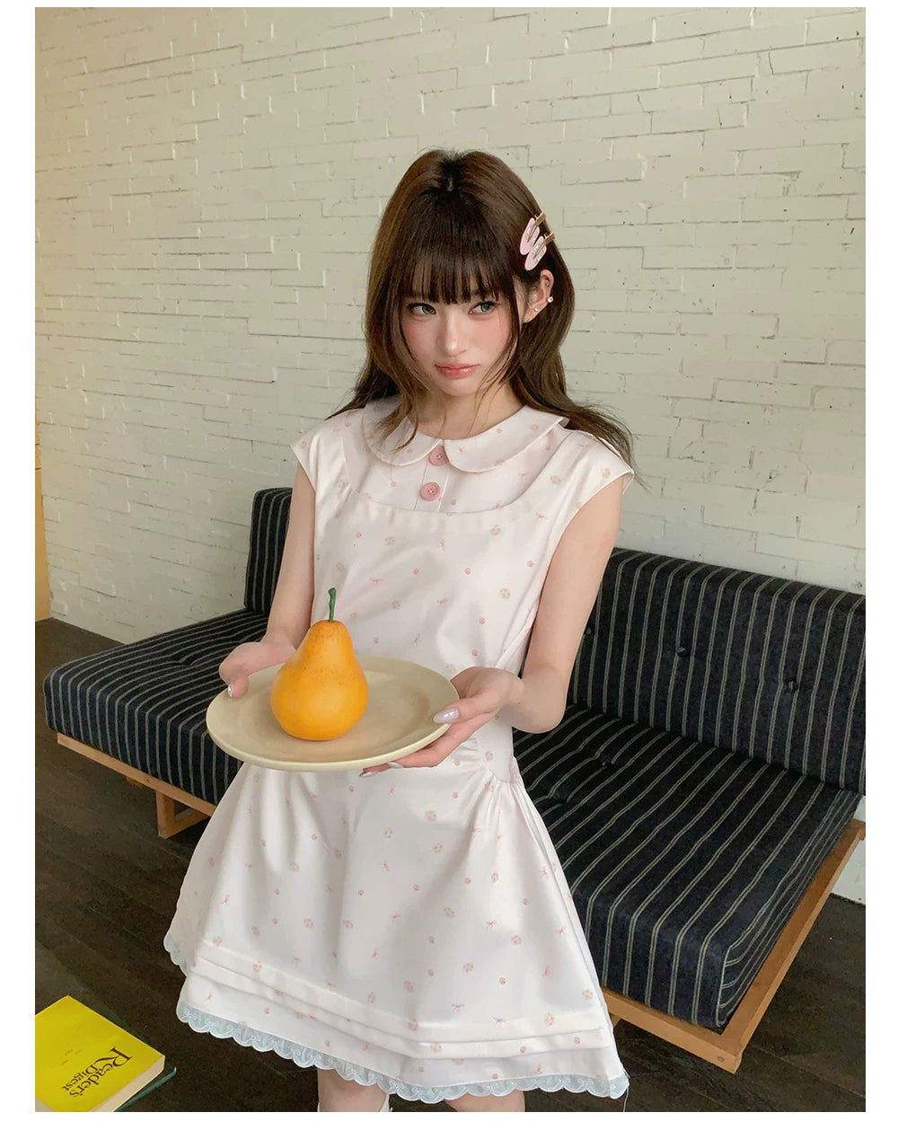 “White Tea Daydream” Pink Peter Pan Mini Dress
