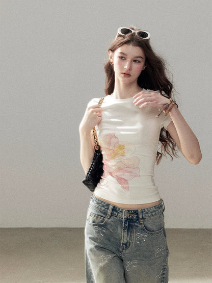 "When Secrets Bloom" Dutch Cream Fitted Baby Tee