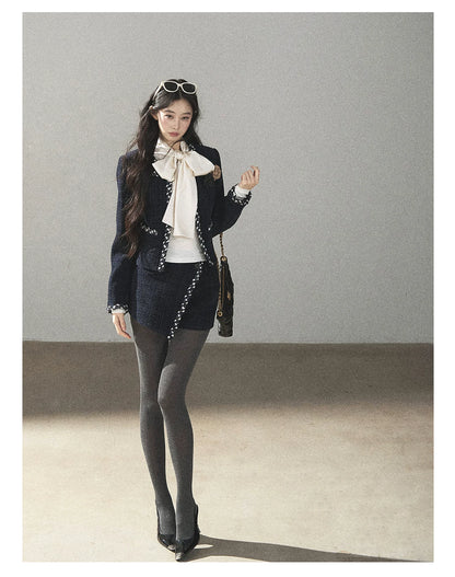 AOMALM - "Cloud Trails" Dutch Cream Lace Bow Knit Top