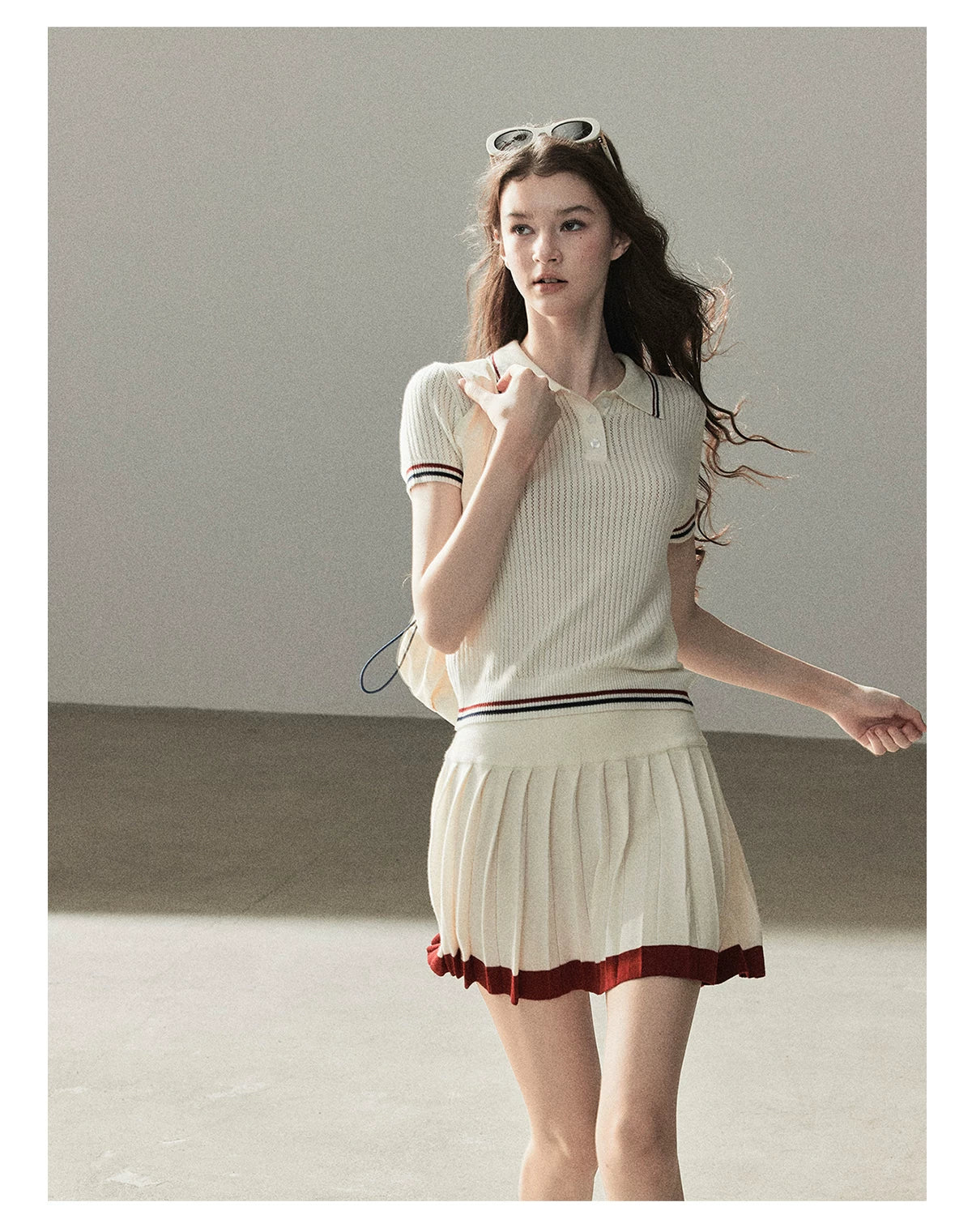 "The Softest Touch" Dutch Cream Collegiate Knit Top & Mini Skirt Set