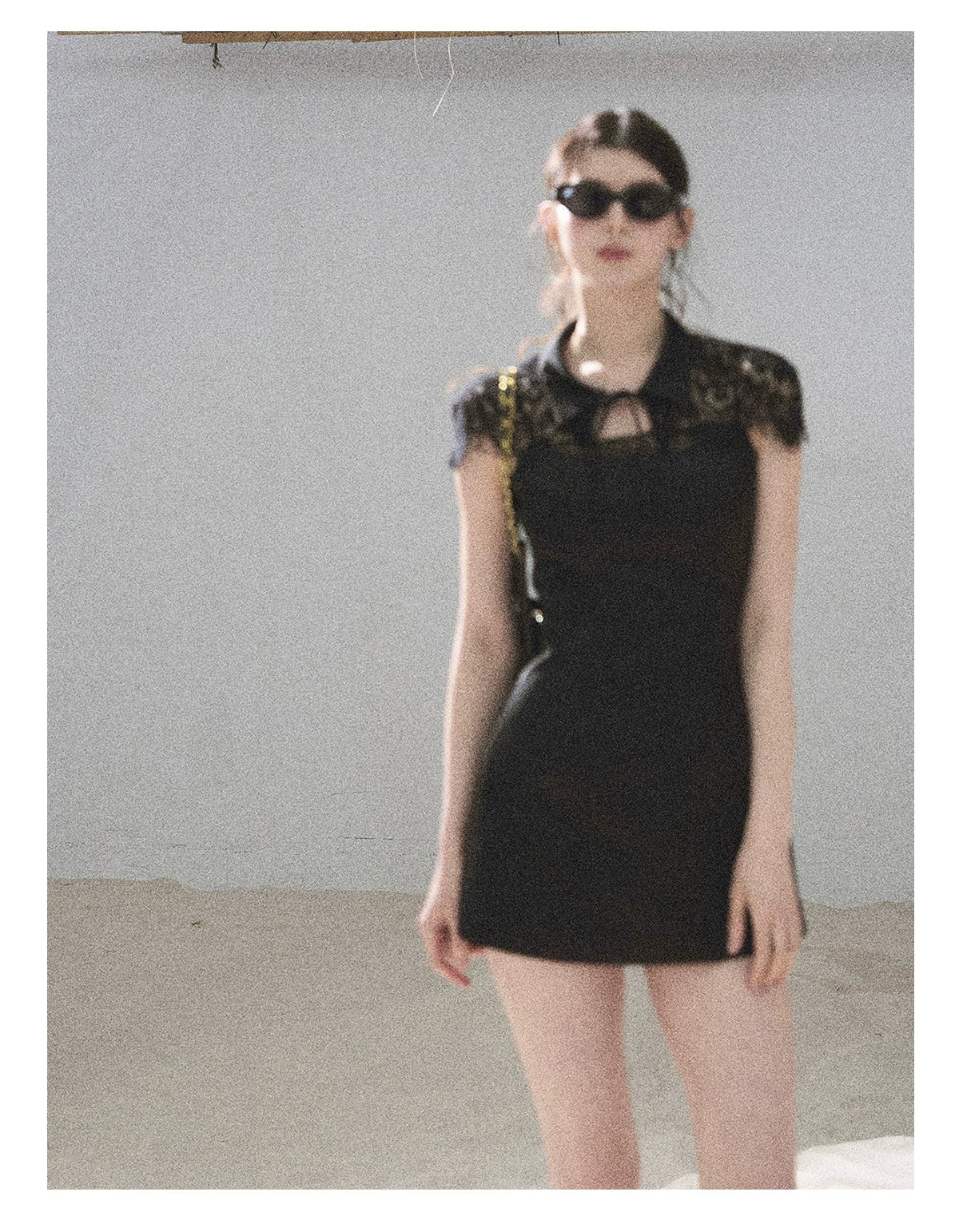 "Moonlit Rose Sonata" Tranquil Black Lace Mini Dress & Cape Set