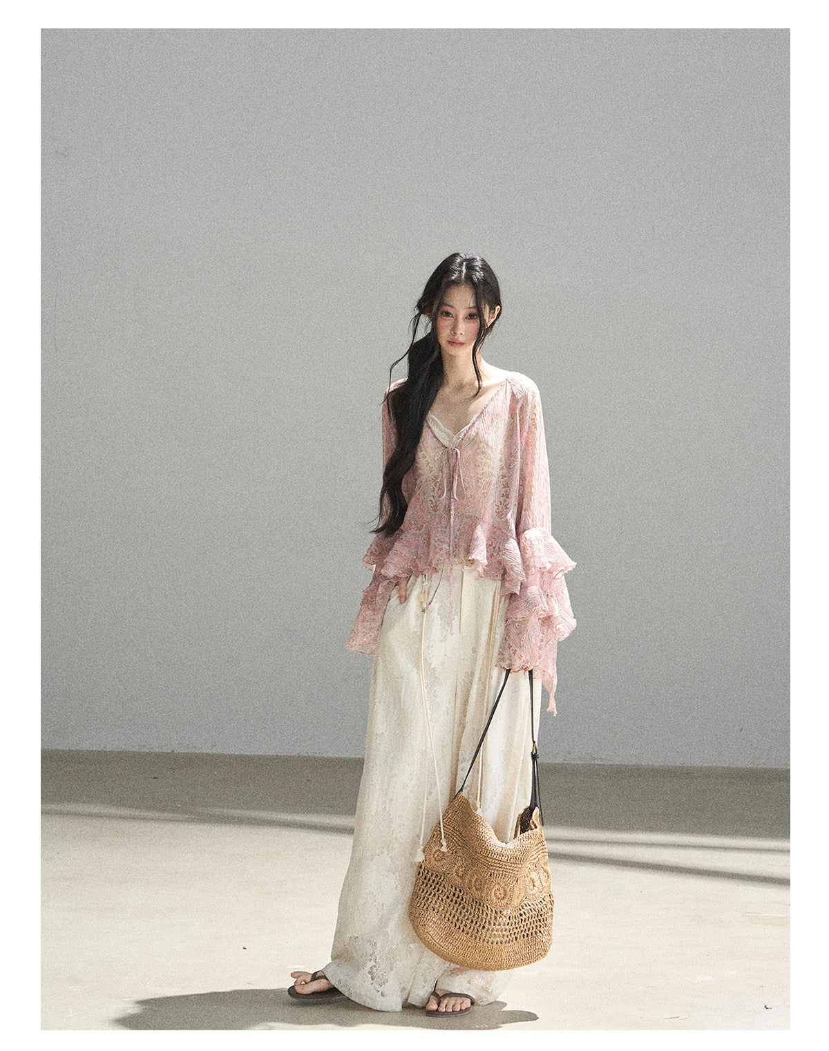 170726 "A Place Where Softness Rests" Lotus Mauve Ruffle Tie-Front Cover-Up Cardigan