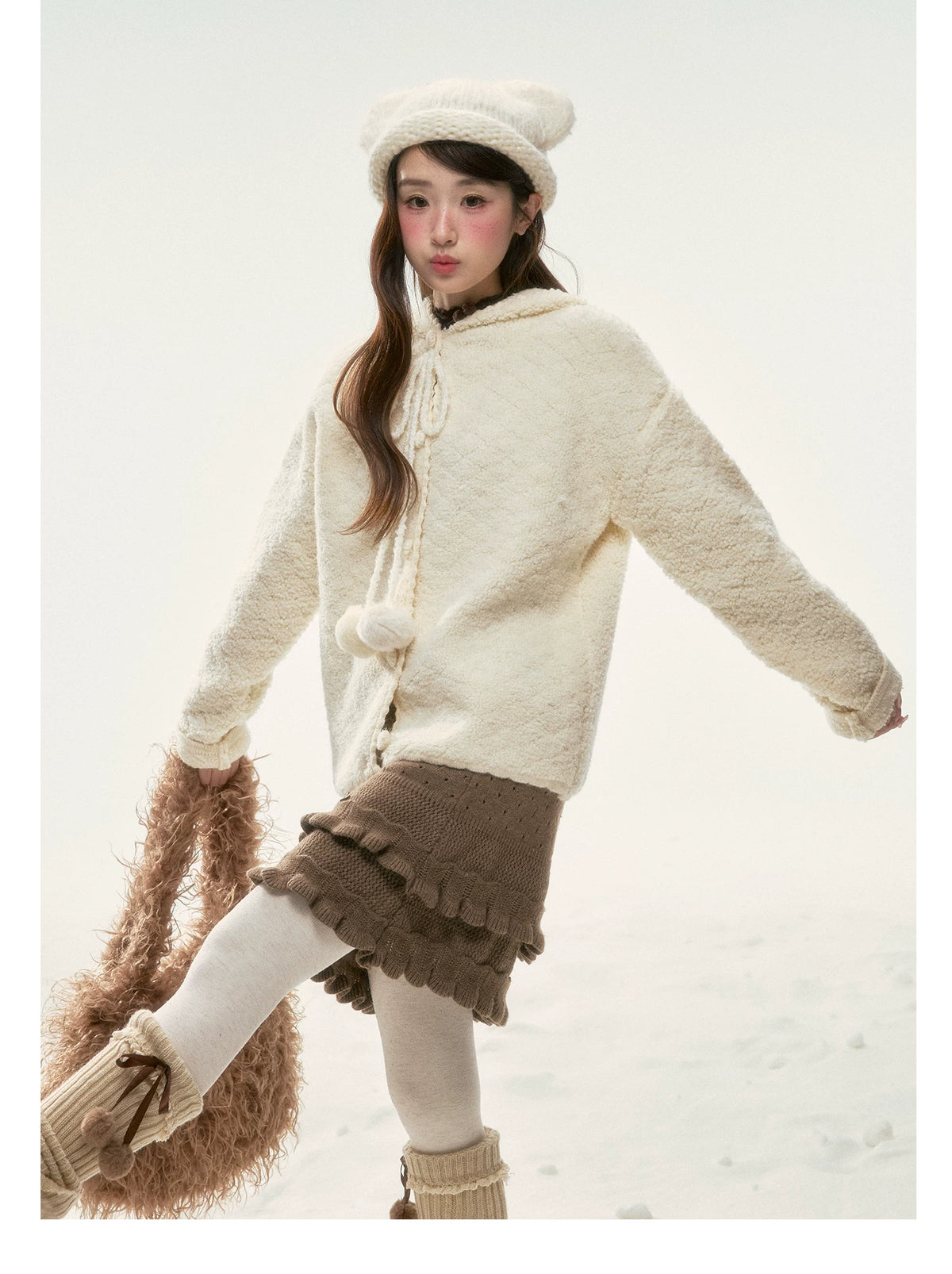 BIBIBENCY - Light Brown Knit Skirt