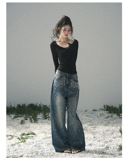 “Day & Night” Midnight Black Lace Knit Top