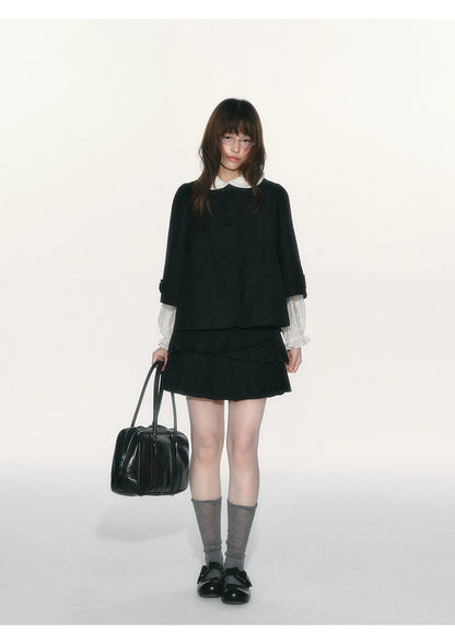 JOVYLLE - Black Preppy Blazer & Skirt Set