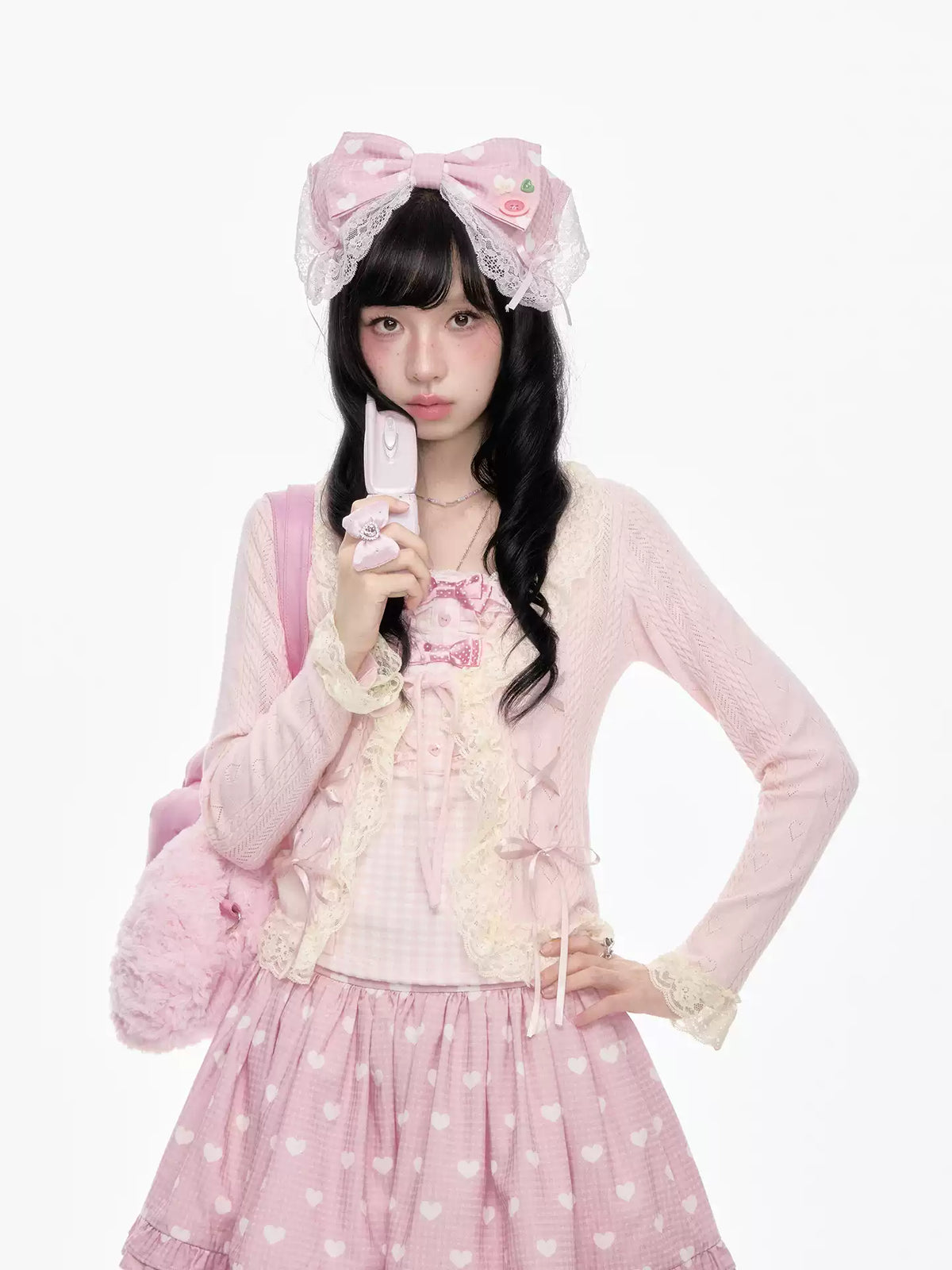 “Pink Dollcore” Pink My Melody Layered Lolita Girl Set
