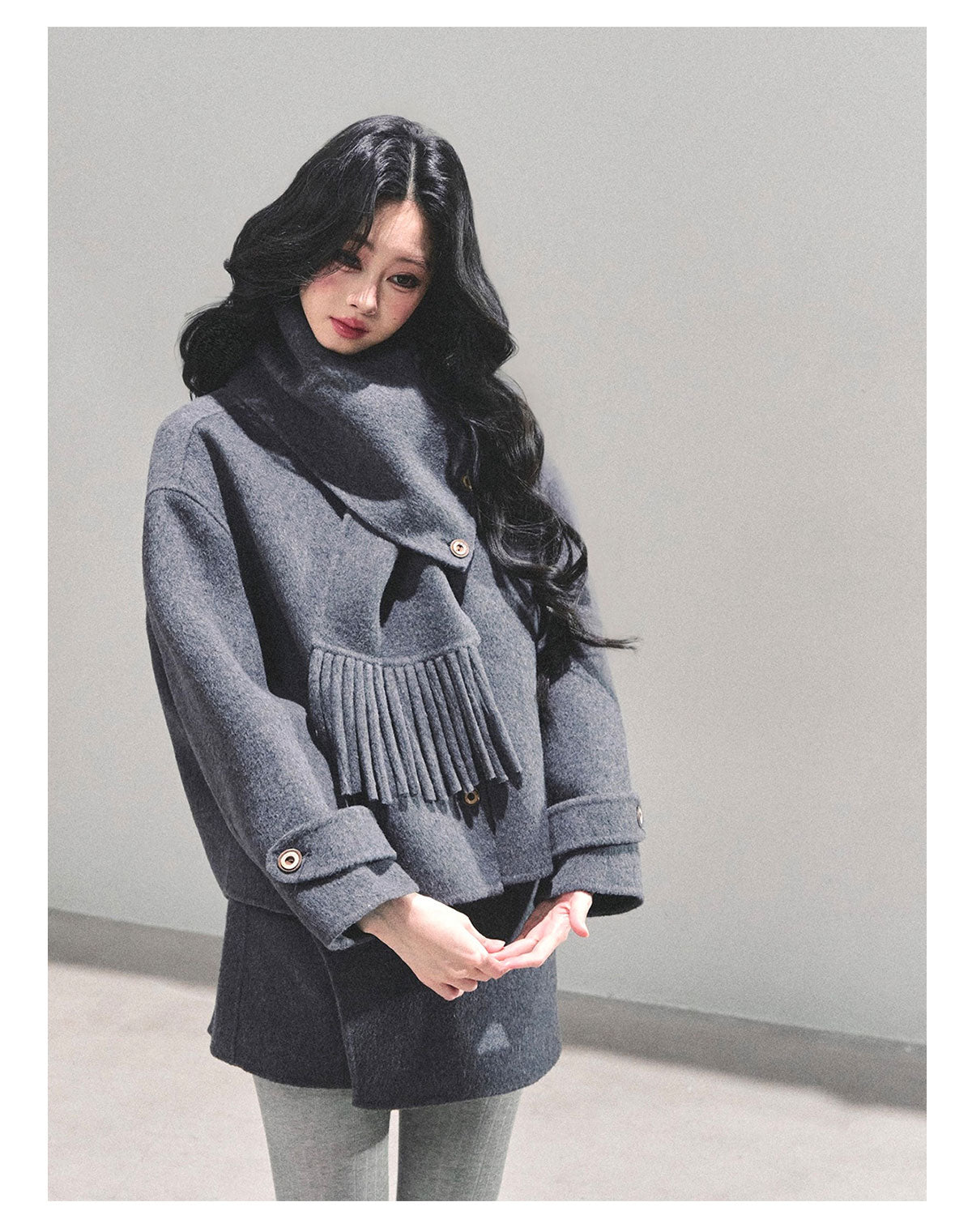 少也眼 “Ashes of Fireworks” Elegant Two-Piece Winter Set 692651