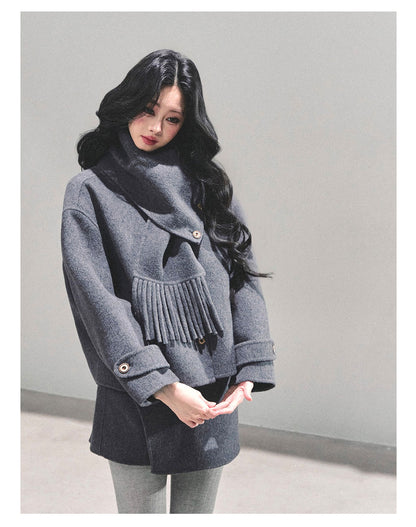 少也眼 “Ashes of Fireworks” Elegant Two-Piece Winter Set 692651