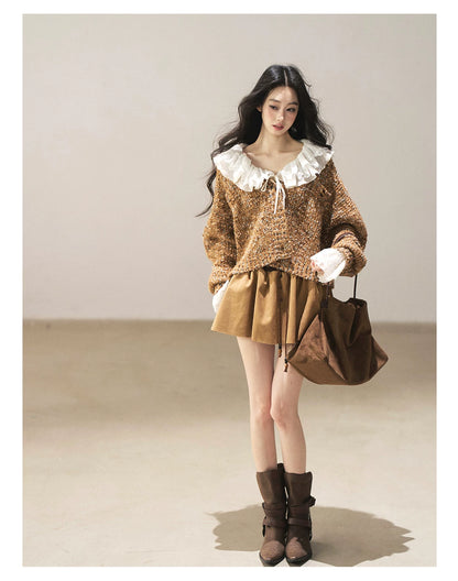 AOMALM - Toasted Pecan Marled Knit Cardigan