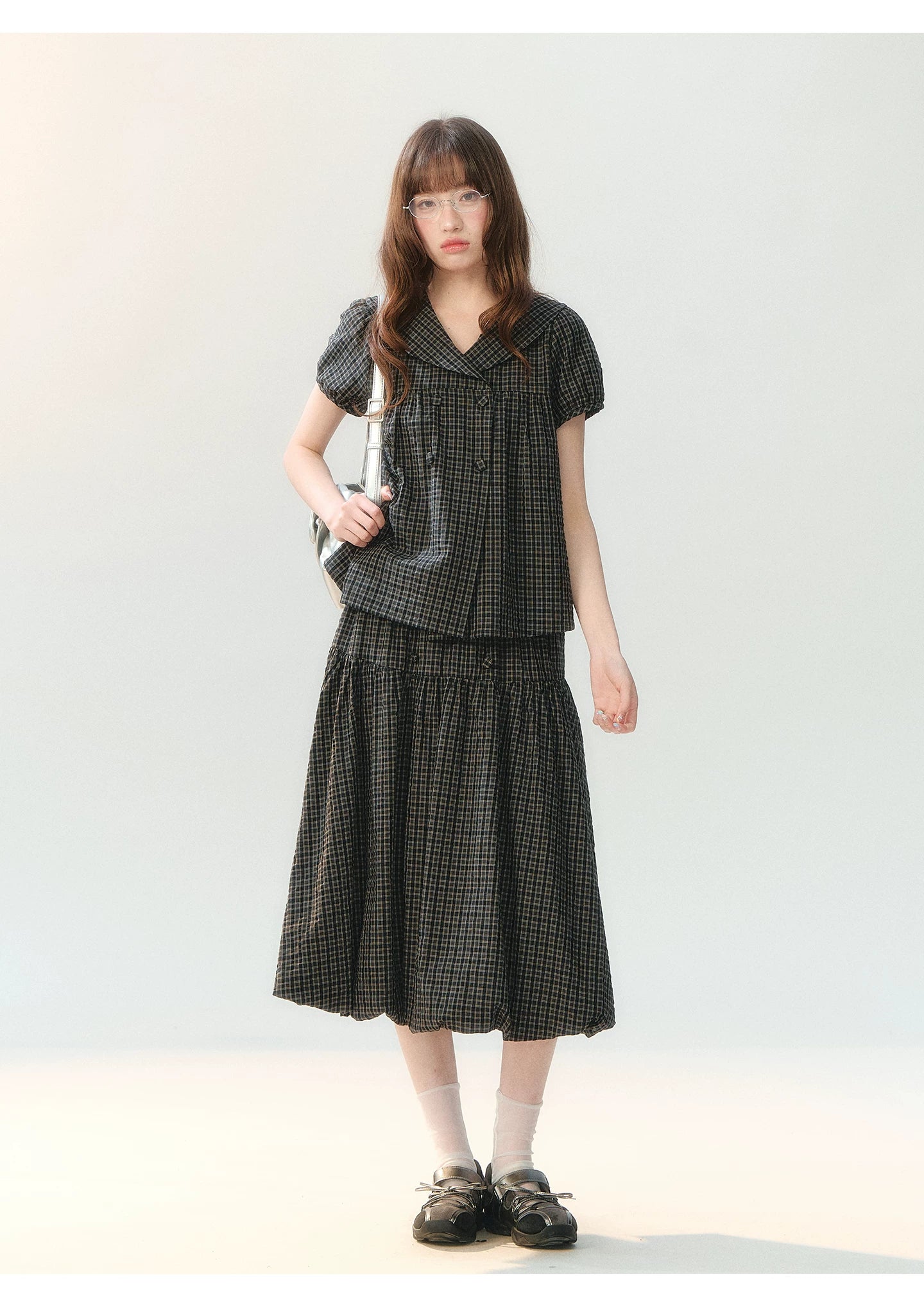 "Sea Breeze Chronicle" Black Sailor Collar Skirt Set LL2026185