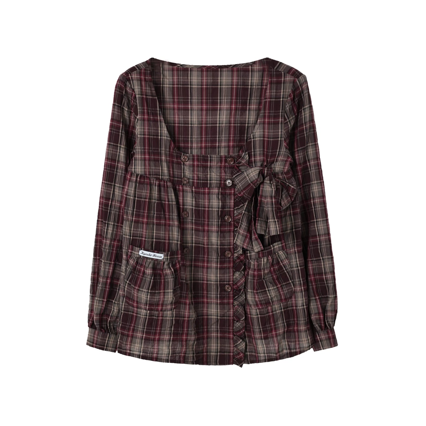 "Sage Whisper" Layered Vintage Collection (Plaid Shirt / Lace Cami / High-Waist Skirt)